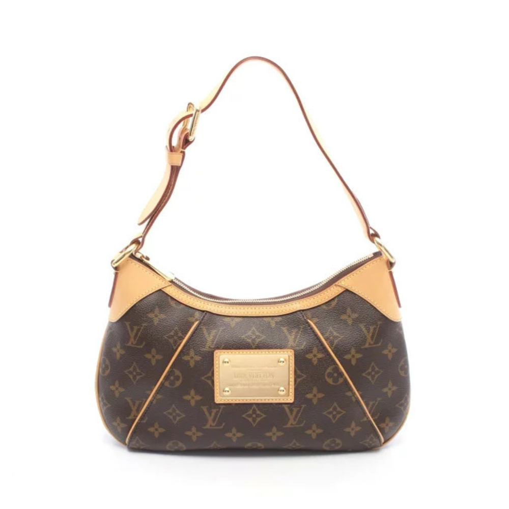 Louis Vuitton Thames Shoulder Bag Canvas Leather Monogram Brown